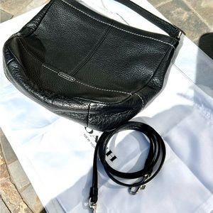 Coach Black Pebbled Leather Slouchy Crossbody Bag